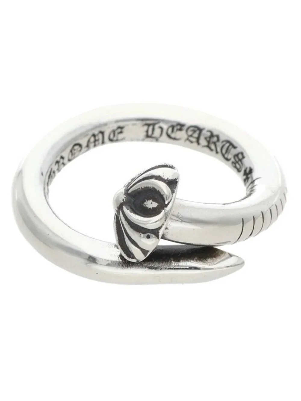 Chrome Hearts Nail Crsball Cross Ball Silver Ring